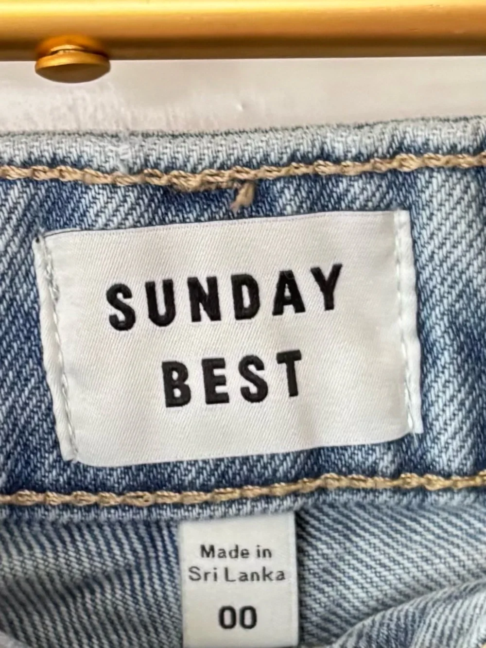 Sunday Best| ‘Mom’ Casual Straight-Leg Jeans Light Blue Stone Wash Denim Sz 00 - Picture 4 of 4